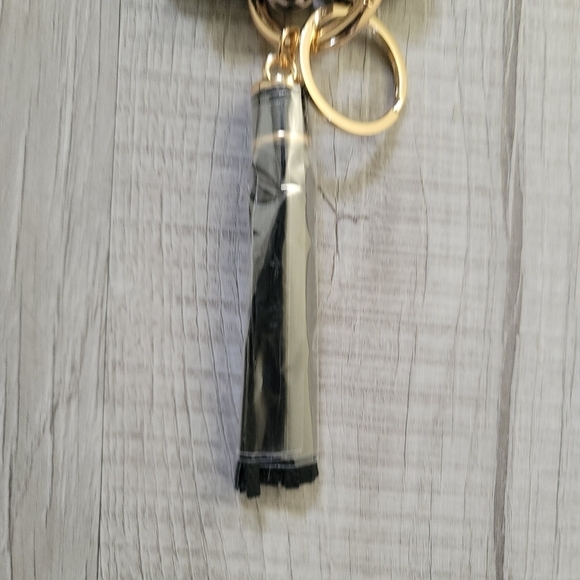 Animal Print Wood Silicone Beaded Keychain w/ Third Eye - Picture 3 of 5